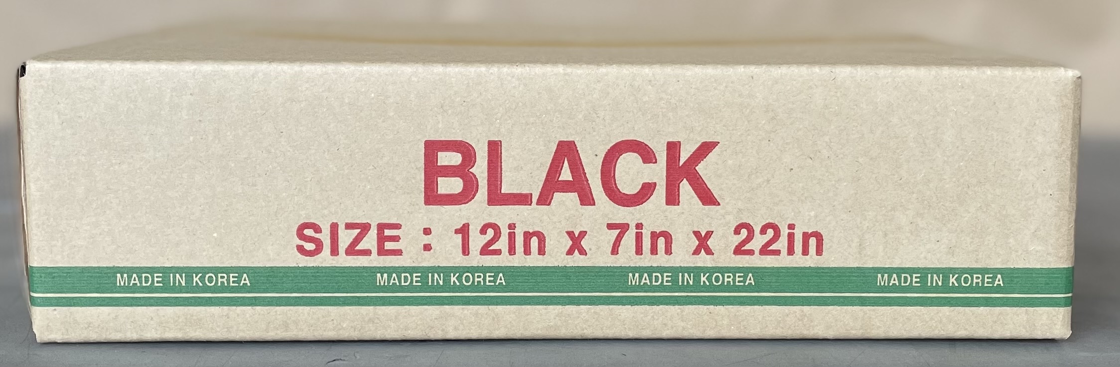 Actual carton for 12B H